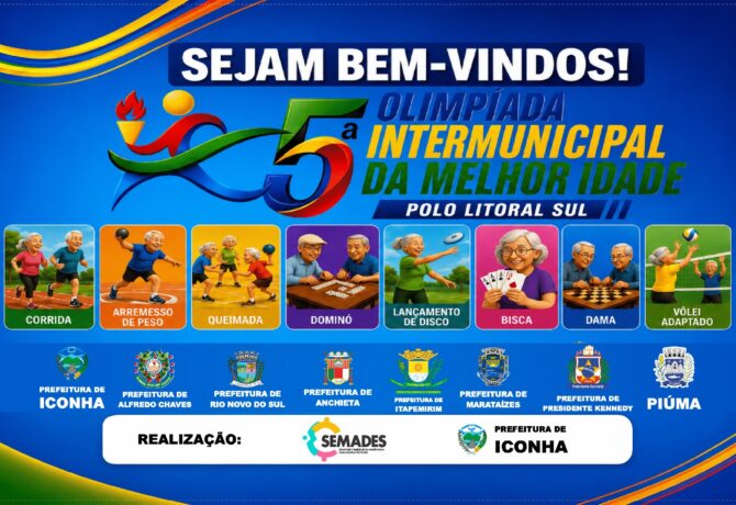 WhatsApp Image 2026 07 30 at 20.32.10 2 670x460 - Olimpíada Intermunicipal da Melhor Idade reúne municípios do Litoral Sul em Iconha